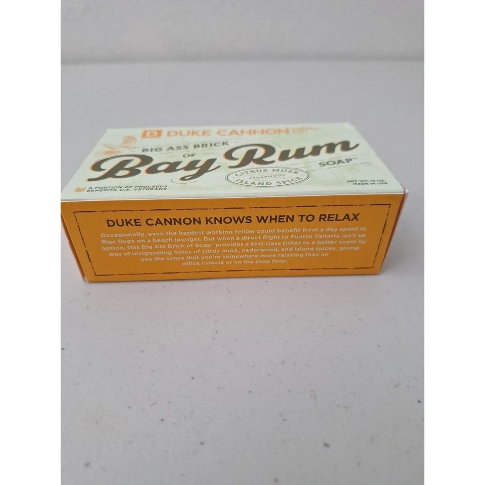 Duke Cannon Big American Bay Rum Soap XL Size 10 oz Cedarwood Citrus Musk Scent